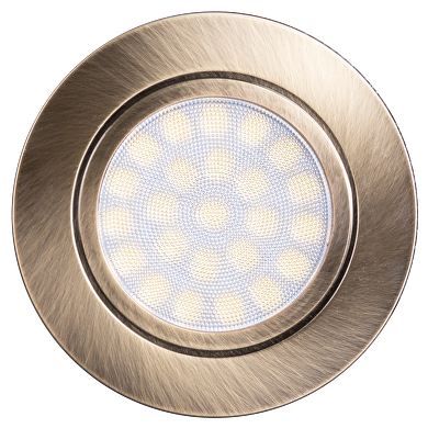 Mini LED downlight for building-in round 4W, 4200K, 220-240V AC, IP44, satin brass