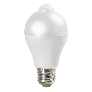 LED лампа крушка със сензор за движение и осветеност 6W, E27, 220-240V AC, неутрална светлина