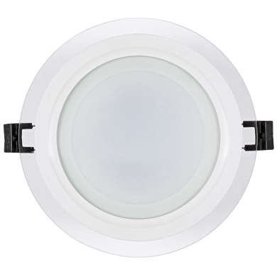 Panneau en verre LED pour installation, cercle, 12W, 4200K, 220-240V AC, IP44