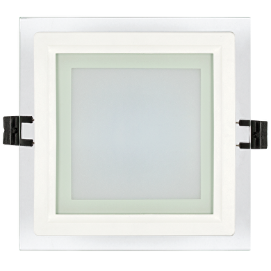 Panneau en verre LED pour installation, carré,  6W, 4200K, 220-240V AC, IP44