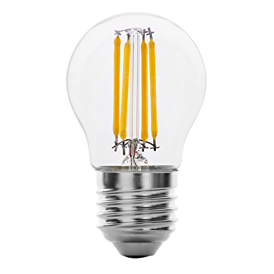 LED bombilla con filamento , tipo esférica,dimable, 4W, E27, 2700K(luz cálida), 220-240V AC,difusor trasparente