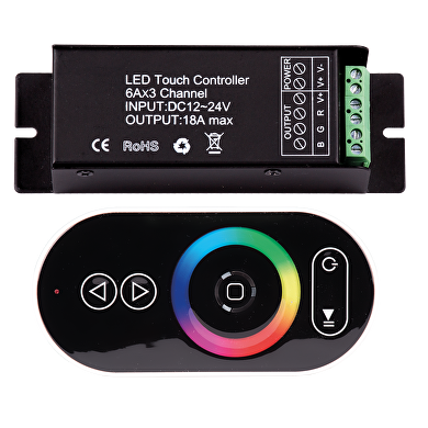 RF TOUCH контролер за RGB светодиодно осветление 12-24 V DC, 3x6A