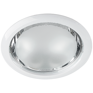 Ceiling downlight frame E27, round, white, fixed, IP20