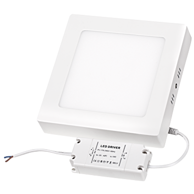 Panneau LED pour installation extérieure, carré, 18W, 2700K, 220-240V AC, lumière chaude