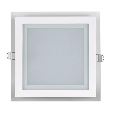 Panneau de verre LED encastrable, carré, 12W, 4200K, 220-240V AC, lumière neutre