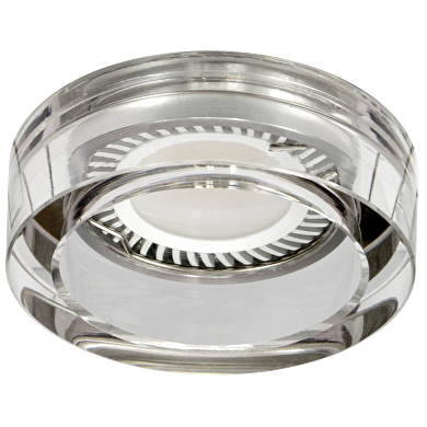 Ceiling downlight frame, round, white crystal, fixed, IP20