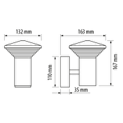 LED outdoor wall lighting fixture 6W, 2700K, IP65, cube, graphite