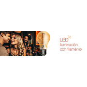 LED bombilla esfèrica con filamento  4W, E27, 2500K(luz àmbar), 220V AC,dimable