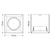 Ceiling downlight frame for surface mounting GU10, moveable, IP20