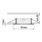 Cornice downlight da soffitto, quadrata, nera, fissa, IP44, alluminio e vetro