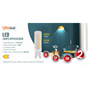 LED-Lampe 5W, G9, 3000K, 220V-240V AC, warmes Licht, SMD2835, 1 Stk. / Blister