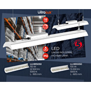 LED linear industrial lamp 100W, 5000K, 100V-277V AC, IP65, Diffuser 90°