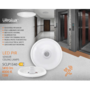 Φωτιστικό οροφής LED PIR, 15W, 4000K, 220-240V AC, ουδέτερο φως, στρογγυλό, IP20