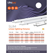 LED slim linear fixture thermoplastic 1.2m, IK08, 36W, 4000K, 220-240V AC, IP65