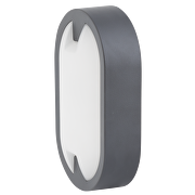 Plafonnier LED ellipse, gris, 15W, 4000K, 220-240V AC, IP65