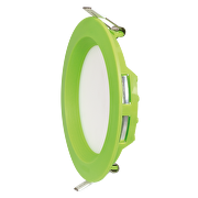 Panneau LED encastrable, cercle, cadre vert, 6W, 2700K, 220-240V AC, lumière chaude
