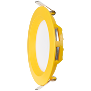 Pannello LED da incasso, rotondo, cornice gialla, 6W, 2700K, 220V-240V AC