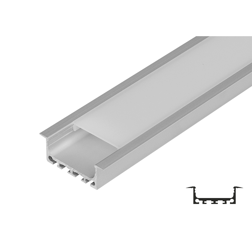 Perfil de aluminio para tira de LED de superficie ancho- 2m.