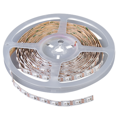 Дигитална LED лента 14.4W/m, IC WS2812B, 5V DC, 60 LEDs/m, 60 пиксела/m, IP20