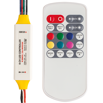 RF controlador profesional para RGBW iluminación, 3x2.5+4A, 6-24V DC, IP63