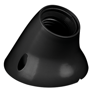 Plastic lamp holder E27, wall mounting, angled base, black, 1 pc.