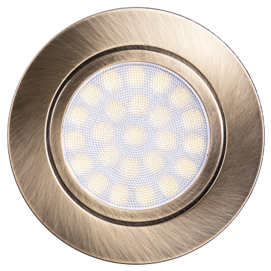 Mini lune LED encastrable 4W, 4200K, 220-240V AC, IP44, laiton satiné