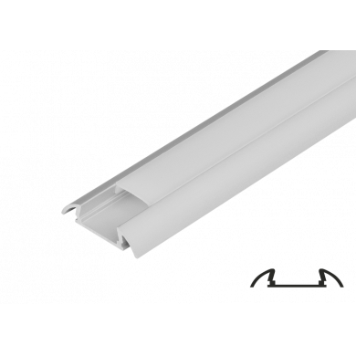 Алуминиев профил за LED лента за открит монтаж, тесен, 2м