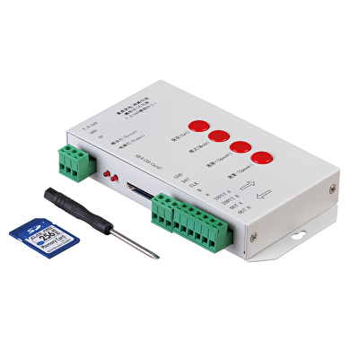 Controller for digital LED lighting with SD Card, 1-port, 5-24V DC