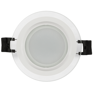 LED стъклен панел за вграждане, кръг, 6W, 2700K, 220-240V AC, IP44