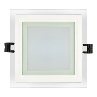 LED Glas Einbaupanel, Viereck, 12W, 4200K, 220-240V AC, IP44