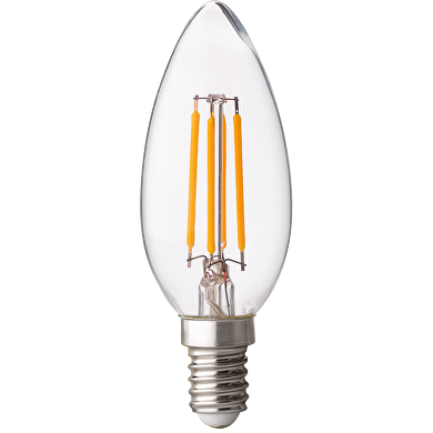 LED filament candle, dimmable, 4W, E14, 4200K, 220-240V AC