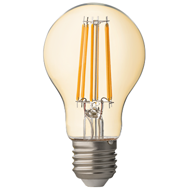 Lampe ampoule filament LED, à gradation 8W, E27, 2500K, 220-240V AC, ambre