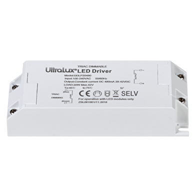 Dimmable TRIAC driver for LED lighting 20W/480mA DC
