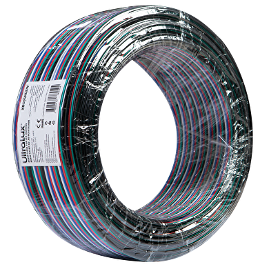 RGBW cable plano para LED iluminacion 5x 0.5 mm², 50m