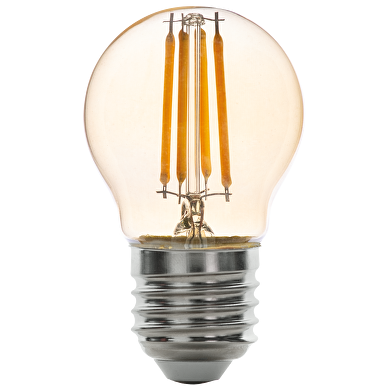 Lampe boule filament LED, à gradation 4W, E27, 2500K, 220-240V AC, ambre