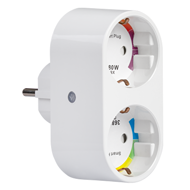 Wi-Fi Smart контакт, двоен, 16А, 3500W, 220-240V AC