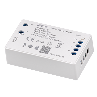 Smart 2.4G RF WIFI controlador para tiras de LED RGB  15А, 180W (12V/DC),360W(24/DC), 12-24VDC