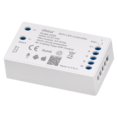 Εξυπνοσ ελεγκτησ 2.4G RF WIFI για φωτισμο RGBW LED 16A, 192W (12VDC), 12-24VDC