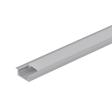 Aluminium profile for LED flexible strip for building- in, shallow, 2m