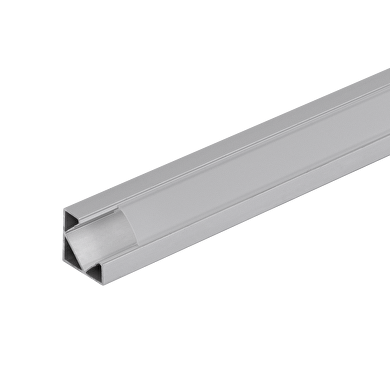 Aluminium profile for LED flexible strip, angular with board, 2m