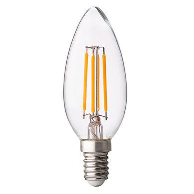 LED filament kerte pære 4W, E14, 2700K, 400lm, dæmpbar