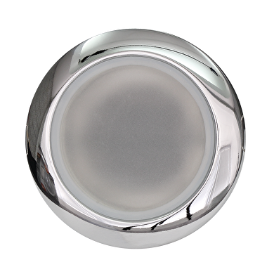 Ceiling downlight frame, round, GU10, fixed, chrome, metal, IP44