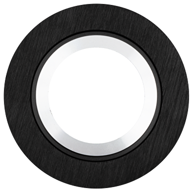 Lune (corps) encastrable, cercle, GU10, fixe, noir, aluminium, IP44
