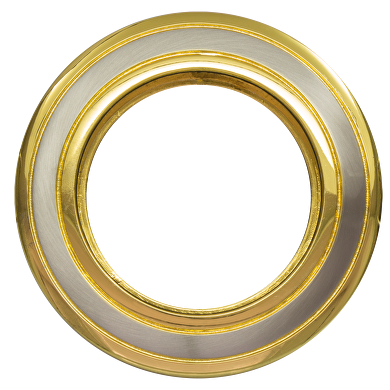 Einbaustrahler (Körper), Kreis, GU10, stationär, Nickel satiniert / Gold, Aluminium, IP20