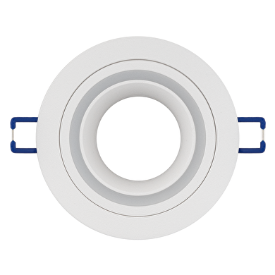 Рамка за вграждане кръг, GU10, стационарна, бяла, IP20