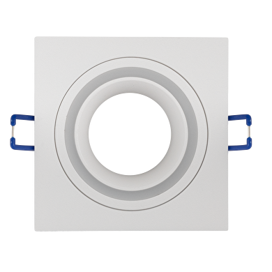 Ceiling downlight frame, square, white, fixed, IP20