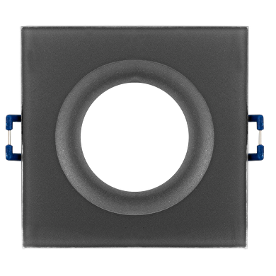 Ceiling downlight frame, square, GU10, fixed, grey, IP44