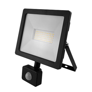 LED SLIM floodlight with PIR sensor 50W, 4000K, 220-240V AC, IP44