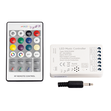 Controller musicale RF per illuminazione LED RGB/RGBW 16А, 5-24V DC