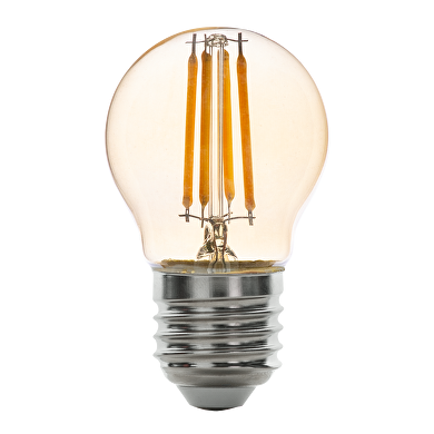LED filament okrugla žarulja, s mogućnošću prigušivanja, 4W, E27, 1800K, 220-240V AC, jantarna